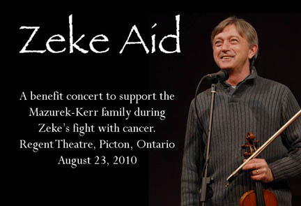 Fiddler Zeke David Mazurek benefit concert at the Regent Theatre in Picton, Ontario.